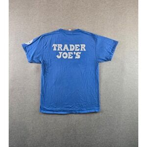 Trader‎ Joe's Shirt Men's Medium Blue Employee Tee Rare Logo Dots Non Hibiscus